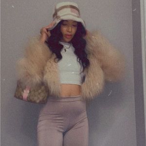 Limited edition Kendall and Kylie Topshop Mongolian Fur Coat